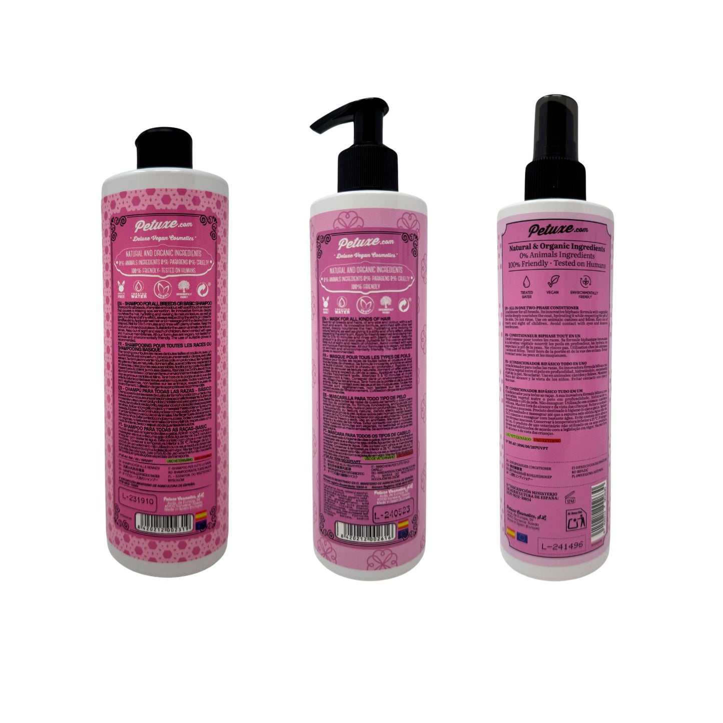Pack shampoing, masque et après-shampooing toutes races