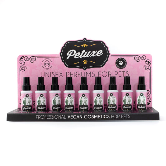 Perfume display for pets - 9 units x 100 ml (1 of each)